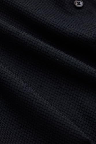 Image of SNITCH Black Slim Fit Self-Design Shirts