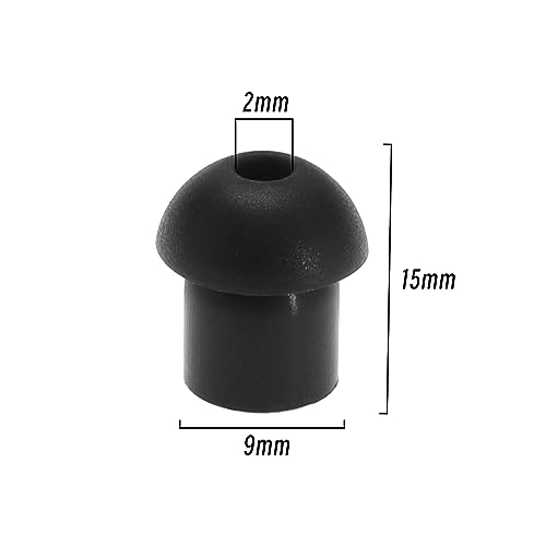 The Lord of the Tools 20PCS Replacement Silicone Earbud Ear Tips Compatible with Motorola Compatible with Kenwood Two Way Radio Talkie Walkie Air Tube Earpiece Black - Image 4