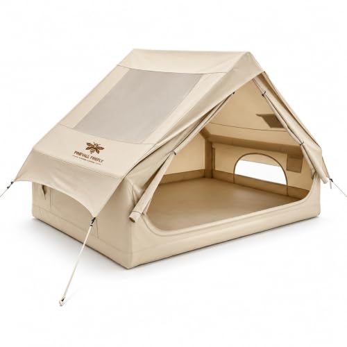 Image of 4-6 Person Inflatable Camp Tent PU2000 Water-Resistant Stove Jack AC Port