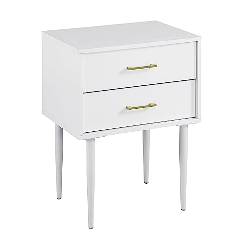 Walker Edison Olivia Living Room Small End Accent Table, 20 in, White