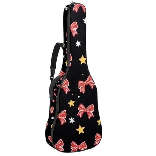 Housse guitare 109 cm imperméable en tissu Oxford à motif nœud rouge étoilé