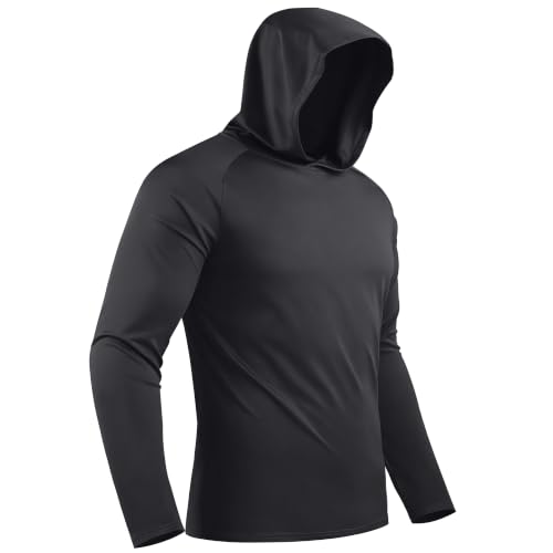 Image of Hoodies for Men UPF 50+ Sun Protection Fishing Shirts Long Sleeve Lightweight Rash Guard Shirt UV SPF Sweatshirt