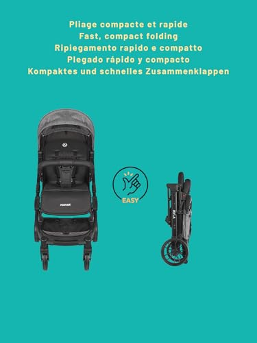 Nania Myla, cochecito compacto de caña reclinable con una mano, gran cesta, trolley, para 0 a 4 años (22 kg máximo), ligero (7,5 kg), cochecito urbano - imagen 5