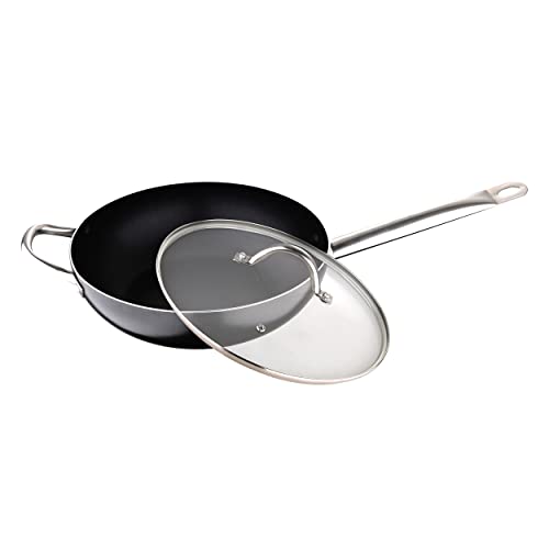 San Ignacio Q3226 Professional Wok 28 x 8.0 cm Aluminio Prensado Inducción C/T Profesional Chef