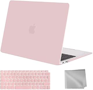 MOSISO Compatible with MacBook Air 13 inch Case 2022 2021 2020 2019 2018 M1 A2337 A2179 A1932 Retina Display with Touch ID, Plastic Hard Shell Case & Keyboard Cover & Wipe Cloth, Crystal Clear
