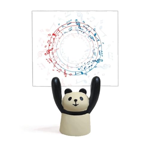 Porte-notes de musique panda rond rouge et bleu pour partition