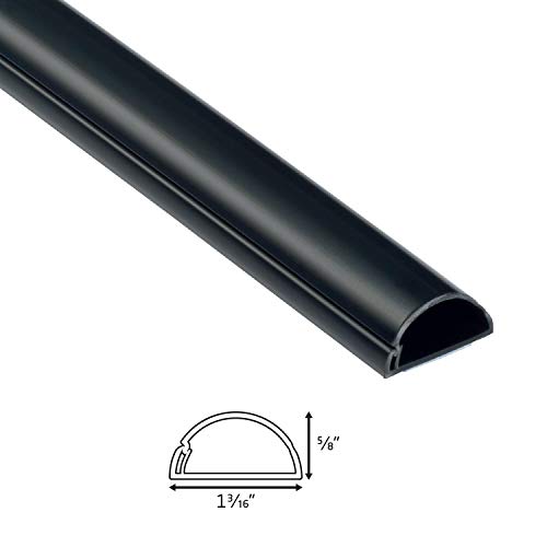 Canaleta para cables D-Line media, multipack: 4 piezas de 39 pulgadas + 1 pieza de 39 pulgadas, con accesorios (total 5 piezas), negro miniatura 4