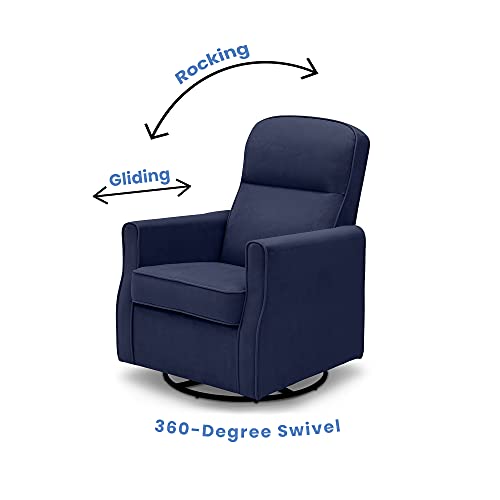 Image of Delta Children Clair Slim Nursery Glider Swivel Rocker Chair, Navy