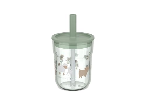 Mepal - Kinderbecher mit Strohhalm Mio Little Dutch - Flexibler Deckel mit insektensicherem Strohhalm - Geeignet für alle Arten von Flüssigkeiten - Verschüttet nicht - 250 ml - Little Farm