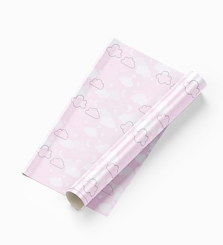 Image of FOKRIM Pink Cloud Wallpaper for Wall Sticker Home,Office 45x300cm Peel and Stick Hexagon Removable Self Adhesive Waterproof
