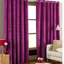 Image of Velvet Solid Grommet Long Door Curtain, Long Door 5 Feet, Magenta, Pack of 2