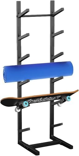 Veal Longboard & Skateboard Rack - Multi-Layer Display Stand for Garage, Retail, Gym - Perfect Organizer for Yoga Mats & Foam Rollers - 4/5/6/7 Tier Storage Solution