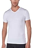 HUBER Herren V-Shirt Kurzarm Unterhemd, Weiß (Weiss 0500), X-Large (Herstellergröße: XL)