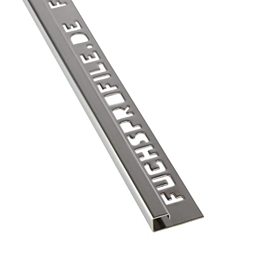2,5 MEDIDOR - Altura: 10mm PREMIO perfil de baldosas cuadrados inox acero V2A brillante, 1mm material, 250cm longitud perfiles Cover