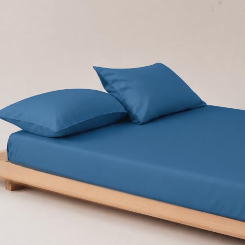 Image of Mush 100% Bamboo King Size Bedsheet with 2 Pillow Covers | 100x108 in | 300 TC Bedsheet for Double Bed King Size | Ultra Soft, Natural Breathable & Cooling Double Bed Luxury Sheets (Eclipse Navy)