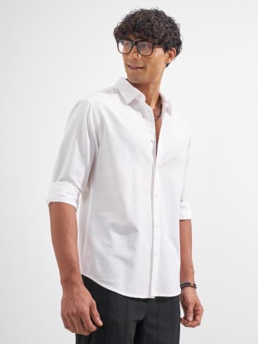 Image of Highlander Men Men's Relaxed Fit Casual Shirt | Cotton Linen | Relaxed fit | Full Sleeves|Premium Shirt for Man