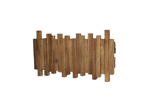 Image of Natural Wood Wall Mounted Piano Coat Rack| Coat Rack Wall Mount| Flip Down Wall Hook Rack 5 Hooks| Entryway Wall Art Hook,Made of Acacia Wood (Wood Wax Oil staining Light Brown).