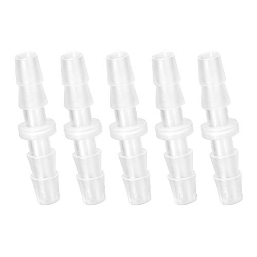 Image of Quickun Plastic Hose Barb Fitting, 1 /8 inch x 1 /8 inch Barbed Splicer Mender Joint Adapter Union Fitting (Pack of 5)