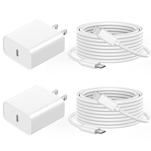 iPhone Charger Fast Charging, [Apple MFi Certified] 20W Type C Charger Fast Charging Block with 6FT USB C to Lightning Cable Cord Compatible with iPhone 14/14 Pro/14 Pro Max/13/12/11/XS/XR/X/8, 2 Pack