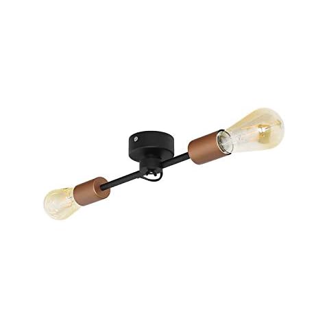 Lámpara de techo STICKS 2 focos Cobre Negro Cover