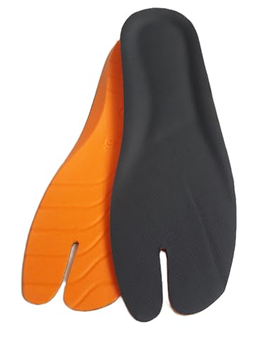 Handmade Tabi Orthopedic Leather Insoles – Split Toe Shoe Inserts for Comfort and Arch Support – Ideal for Jika Tabi, Japanese Shoes, Martial Arts, Indoor Use, US Men's(10-10½), EU(43-44)