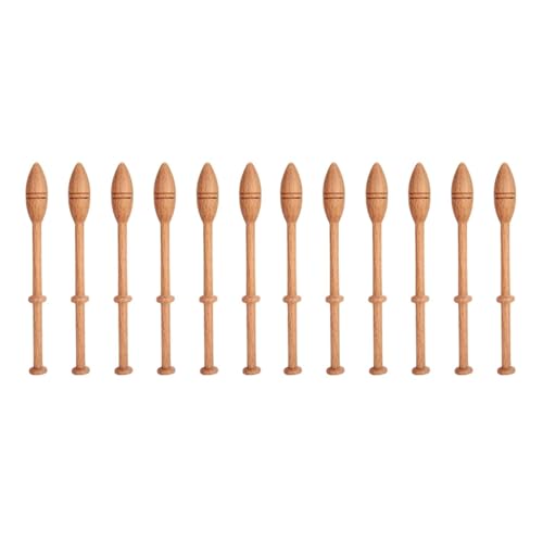 Bobines De Dentelle, 12 Pièces Kit De Dentelle De Bobine En Bois, Vintage Artisanat Français Tourné En Bois Bobines De Dentelle Outils De Tissage En Bois