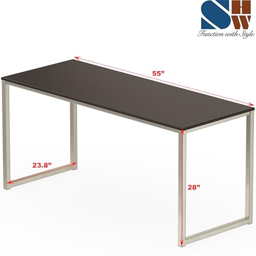Image of SHW Mission 55-Inch Home Office Computer Desk, Espresso