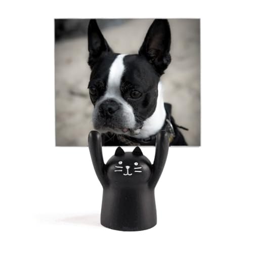 Support mémo bouledogue et chat noir pour décoration de bureau