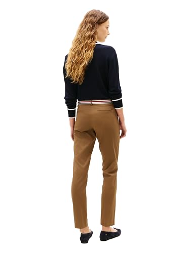 Image of Tommy Hilfiger Women's Twill Slim Chino Pants with Stretch Mid Rise Ankle Pants