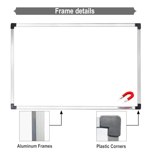 Image of ALKOSIGN Platinum Series Magnetic White Board (3 x 4 Feet) Resin Coated Surface, Magnet Friendly White Board, Dry Erase, Writing Board, Smart Board, for Teaching, Home, Kids Study Room, Cafes etc.
