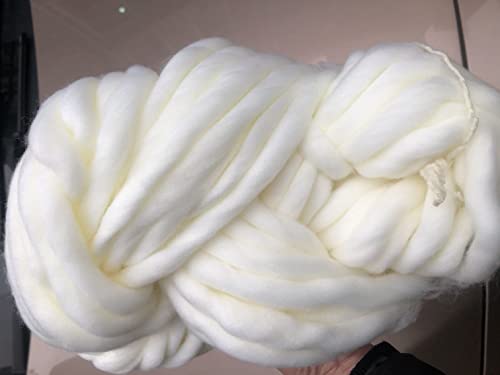 Zituop Super Chunky Roving Bulky Yarn For Hand Knitting Crochet, 250G, 8.8 Ounze (Ivory White) #TOP1