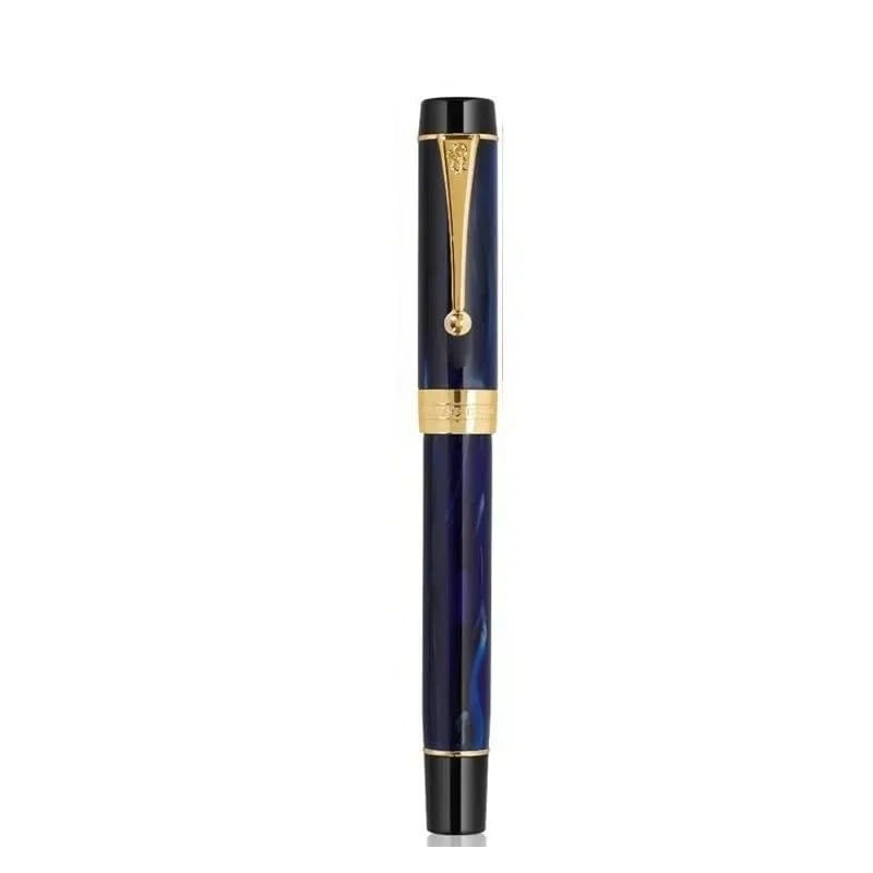 MUZIT Stylo plume, stylo en résine, fine 18 kg, clip doré, cadeau for bureau, papeterie, fournitures scolaires(Blue)