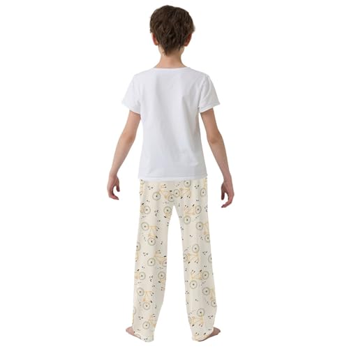 ZZXXB Bikes Print Boys Long Pants Soft Trousers Elastic Waist Kids Lounge Bottoms with Pockets S-XL3