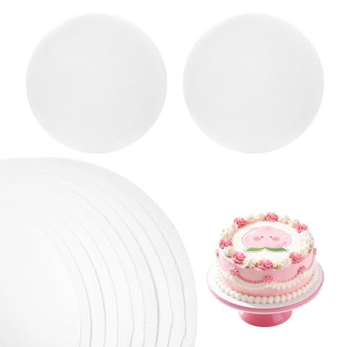 Rund Oblatenpapier für Torten 10 Blatt 20cm Lebkuchen Oblaten Esspapier Tortendeko Waffelpapier für Torten Essbar Reispapier Essbar zum Tortenaufleger Bemalen Süßigkeiten