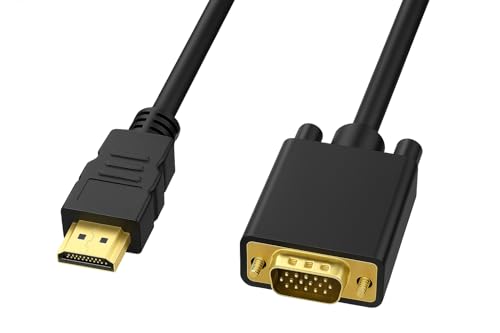 PENCILUPNOSE HDMI to VGA Adapter Cable 1.8m Gold plated1080P 60Hz Non-Bidirectional Converter for Computer Laptop Monitor Projector DVD players Blu-ray PS3 XBox 360 Raspberry Pi Roku etc.