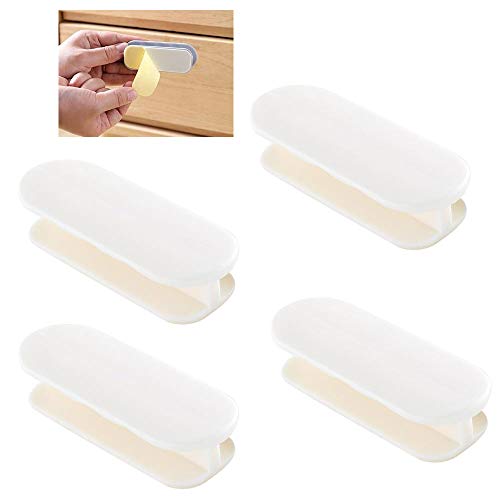 Gwolf Tiradores de puerta y ventana, 8 tiradores de puerta autoadhesivos, tiradores de puerta de armario Tirador de ventana autoadhesivo Tiradores de plástico para cajones Tirador de muebles (blanco) Cover