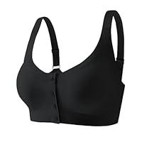 ONEFENG Vorne Verschluss Mastektomie BH,Damen Ohne Bügel BH mit Taschen für Brustprothesen