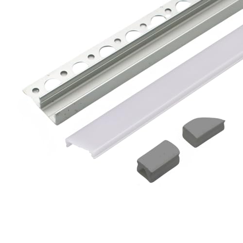 Wired4Signs USA UniTile12 Tile Edge LED Strip Light Channel 180 Degree Aluminum Profile for Recessed...