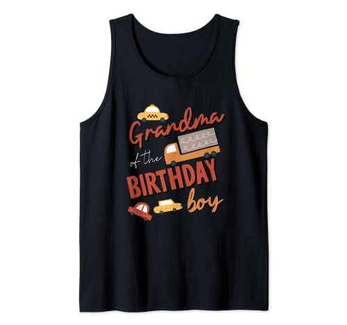 The Birthday Boy Car Theme Matching Family Party Tank Top