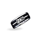 Mass Effect Wedding Ring, Commander Shepard Videogame Wedding Band, Bioware Mass Effect Engagement Ring, N7 Mass Effect Videogame Ring,