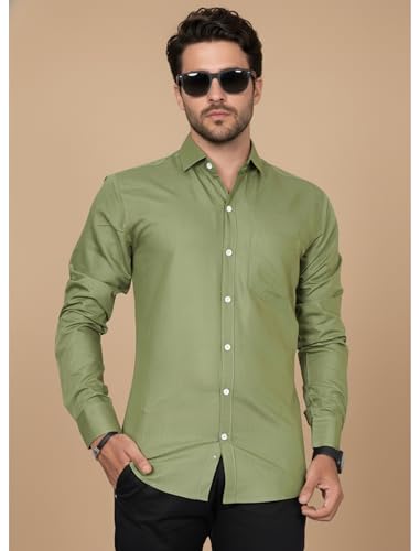 Image of Diverse Men's Solid Formal Shirt | Premium Poly Cotton Full Sleeve Regular Fit Shirt for Men | Stylish Office, Business & Casual