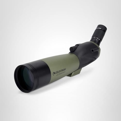 Celestron 52250 Ultima 20-60x80mm Angled Refractor Spotting Scope Telescope with Multi-Coated Optics, Waterproof Rubber Tubing and Soft Carry Case, Green - Image 9