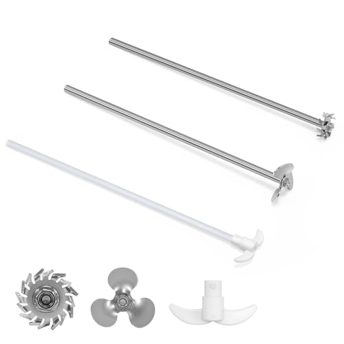 Image of PTFE Stirring Rod with Three-Blade Propeller Stirrer & Dissolution Paddle Stirrer - 3-Piece High-Performance Lab Stirring Tool Set, Chemical-Resistant Precision Mixing for Lab Industrial Use