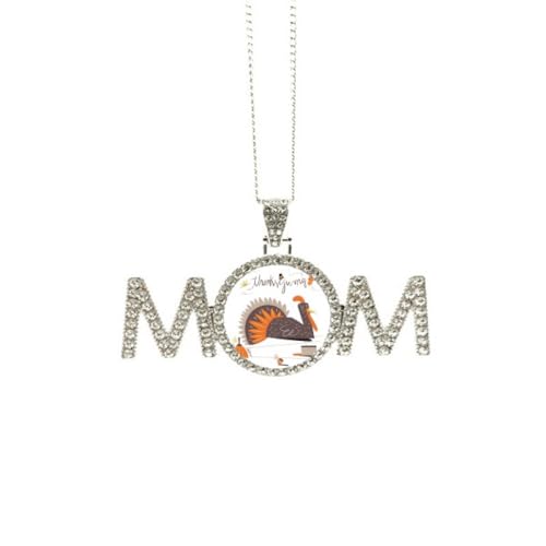 Collier pendentif dinde M : bijou Fête des Mères et idée cadeau mamie