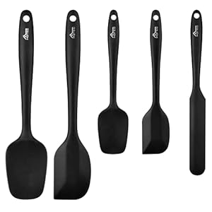 HOTEC Silikonspatel Set Schwarz 5-teilig