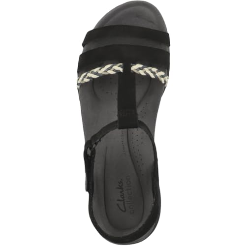 Image of Clarks womens April Cove, Black Nubuck, 4.5 UK