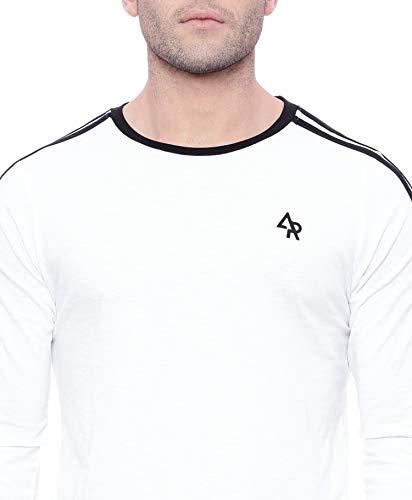 Image of ADRO Men's Striped Full Sleeve Navy Blue T-Shirt