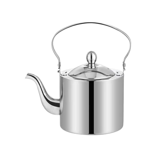 Stainless Steel Kettle - 2L Long Spout Teapot Fine Filter | Large Capacity Boiling Pitcher Induction Compatible | Fast Heating P