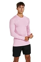 vf VFIT Kompression T-Shirt Männer Langarm Thermal Sport Fitness Laufen Atmungsaktiv Schnell trocknend GYM Stretch Gewebe Eng Training Fußball Basketball Crossfit (PINK,L)