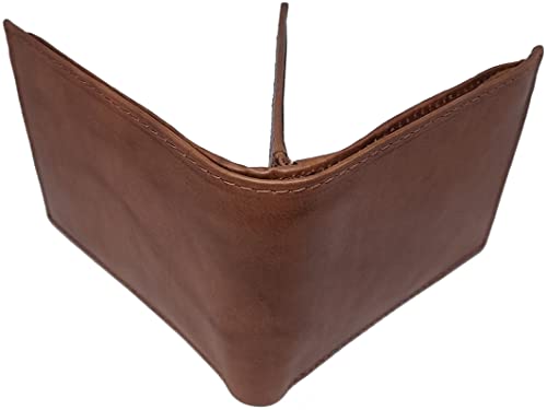 Paul & Taylor Mens RFID Protected Genuine Leather BiFold Wallet Center ID Flap 12 Credit Card Slots 3 Hidden Pockets 2 Zipper Compartments Divided Currency Compartment Key Holder #208 (British Brown)4